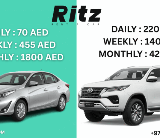 Ritz Rent a Car in Dubai – SUV, Sedan & Monthly Rentals